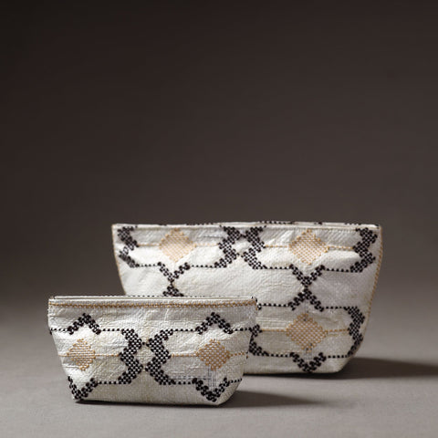  Taat Wool Thread Hand Embroidered Upcycled Pouch 