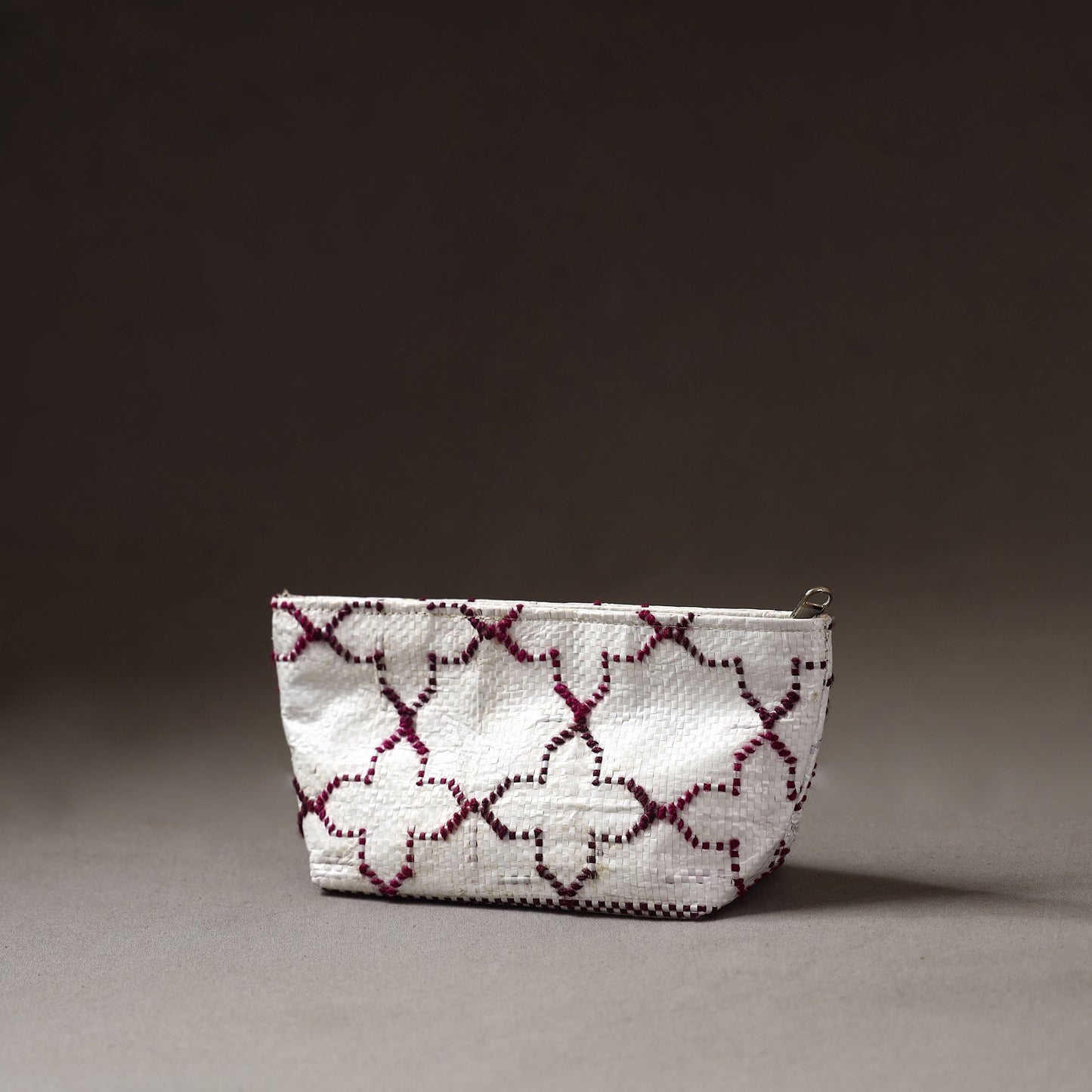  Taat Wool Thread Hand Embroidered Upcycled Pouch 