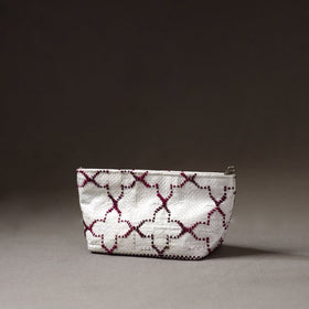  Taat Wool Thread Hand Embroidered Upcycled Pouch 