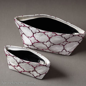  Taat Wool Thread Hand Embroidered Upcycled Pouch 