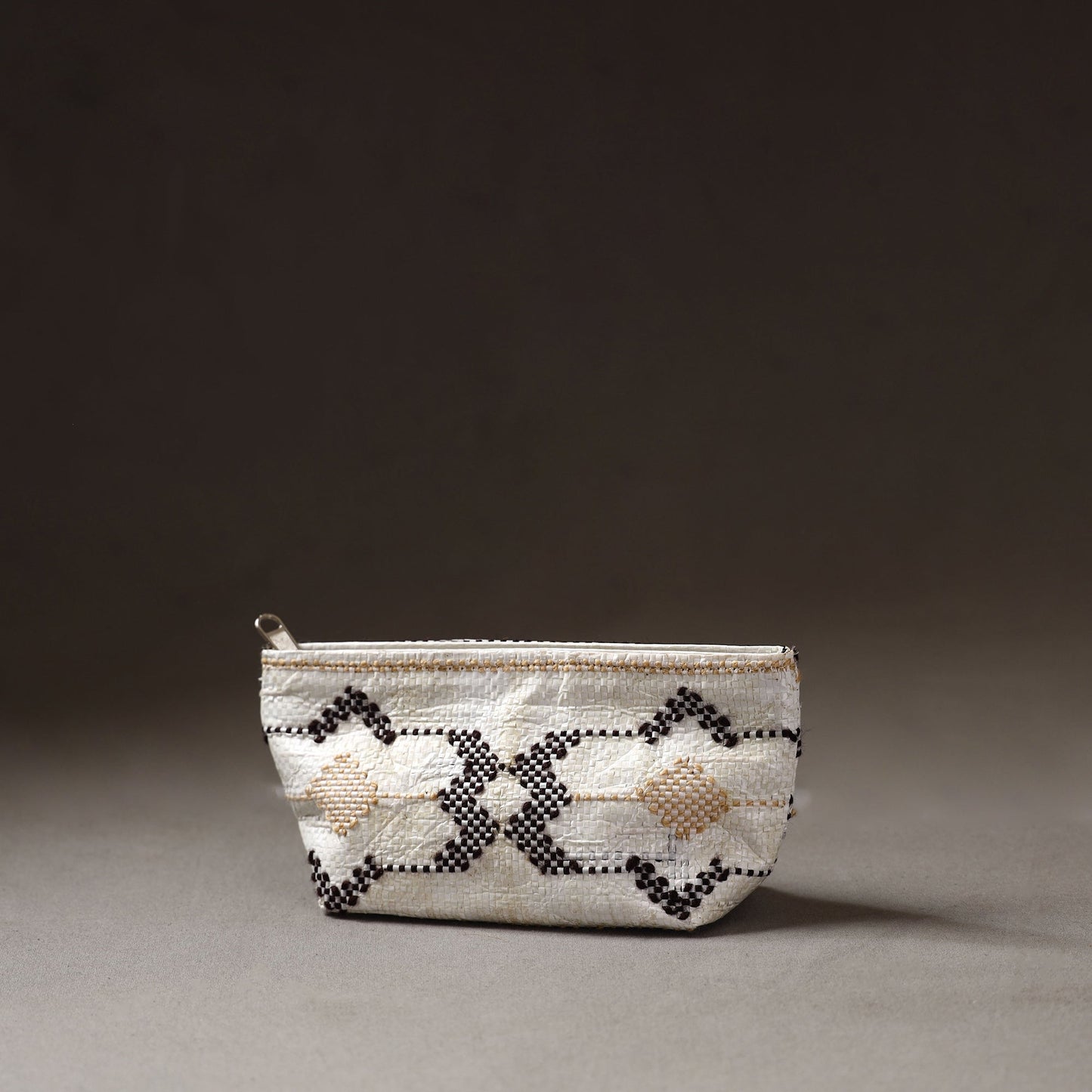  Taat Wool Thread Hand Embroidered Upcycled Pouch 