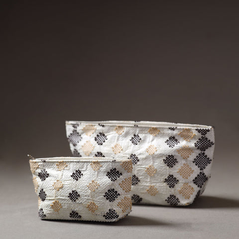  Taat Wool Thread Hand Embroidered Upcycled Pouch 