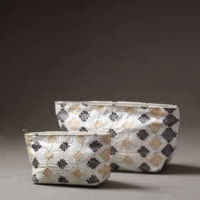  Taat Wool Thread Hand Embroidered Upcycled Pouch 