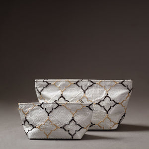  Taat Wool Thread Hand Embroidered Upcycled Pouch 