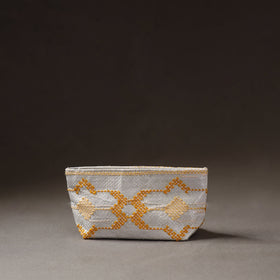 Taat Wool Thread Hand Embroidered Upcycled Pouch 