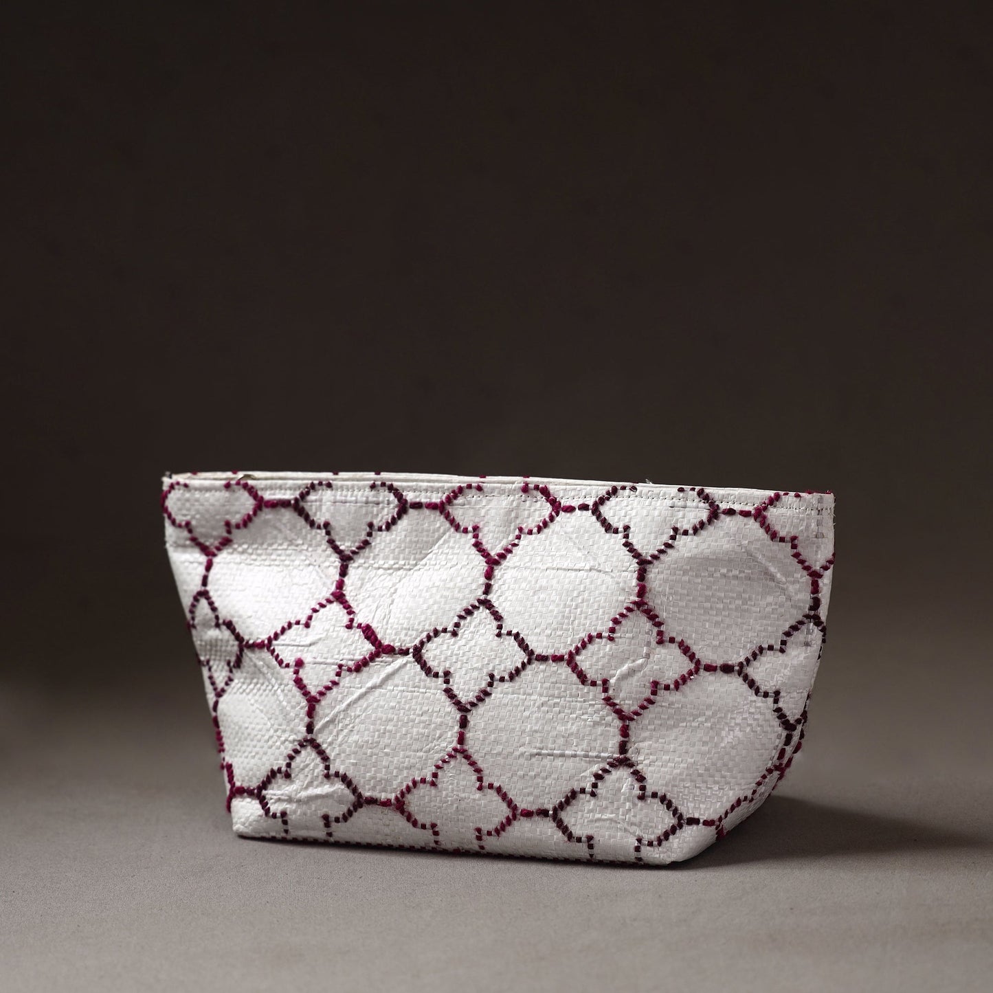  Taat Wool Thread Hand Embroidered Upcycled Pouch 