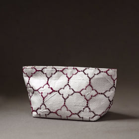  Taat Wool Thread Hand Embroidered Upcycled Pouch 