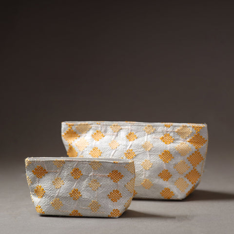  Taat Wool Thread Hand Embroidered Upcycled Pouch 