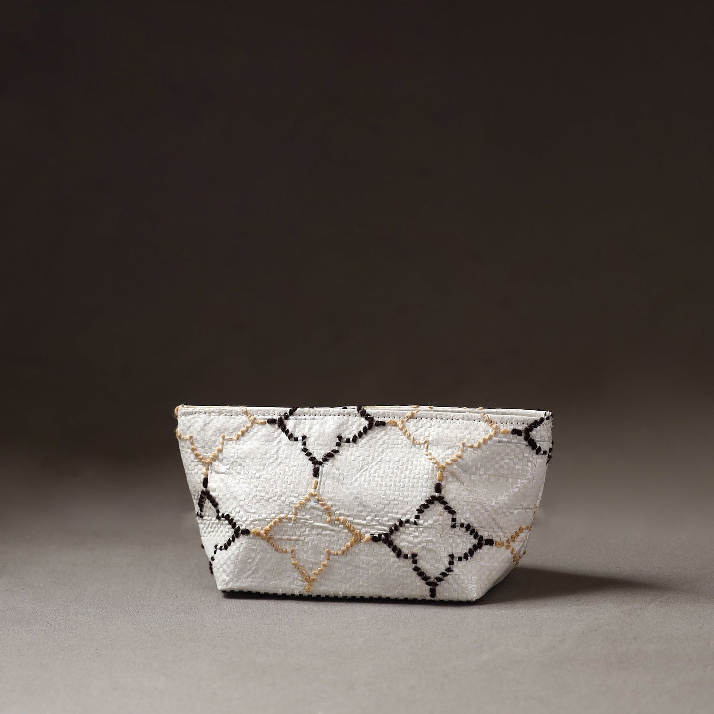  Taat Wool Thread Hand Embroidered Upcycled Pouch 