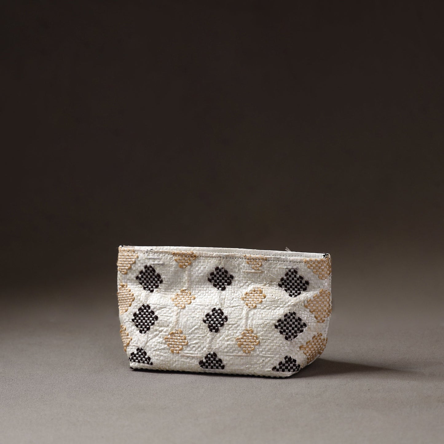  Taat Wool Thread Hand Embroidered Upcycled Pouch 