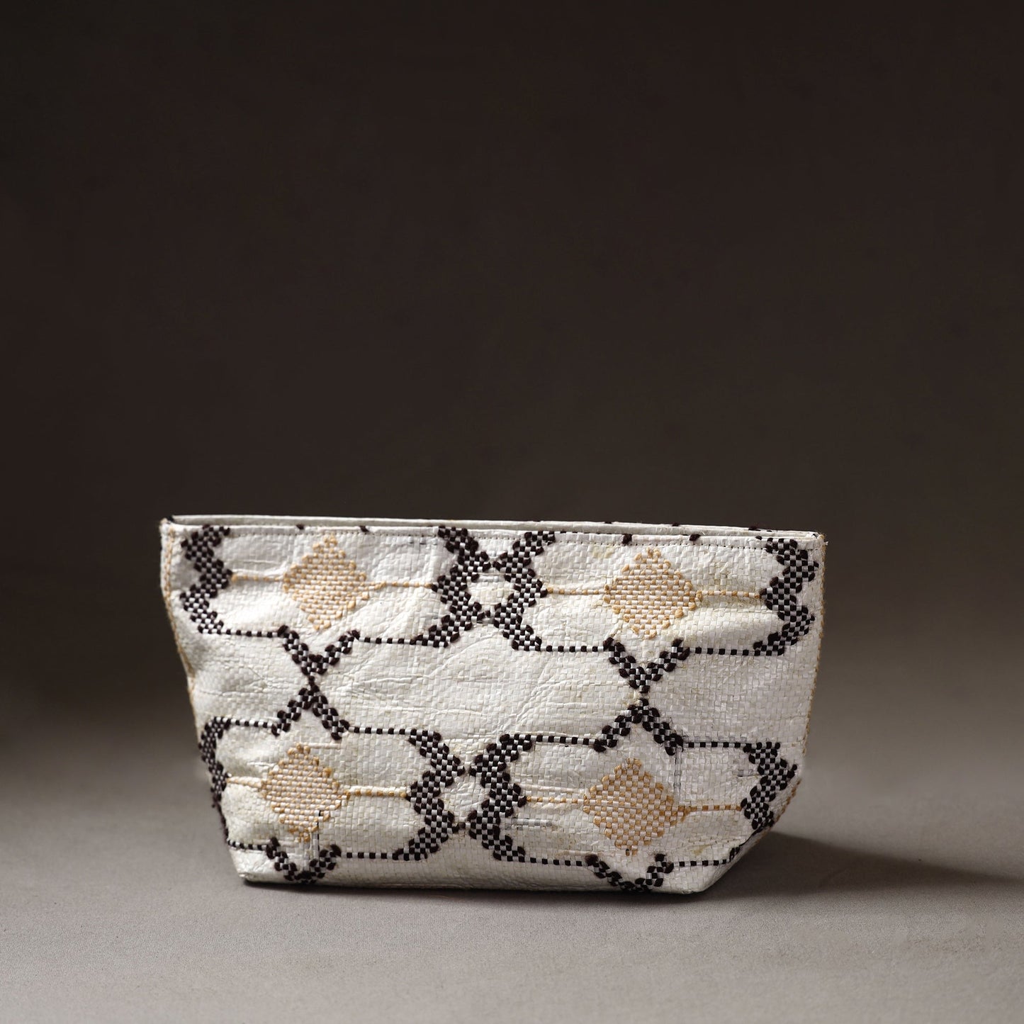  Taat Wool Thread Hand Embroidered Upcycled Pouch 