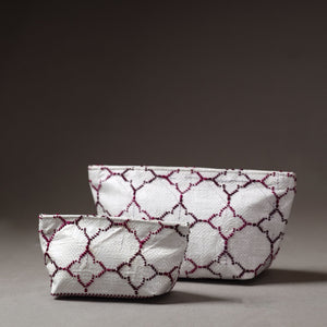  Taat Wool Thread Hand Embroidered Upcycled Pouch 