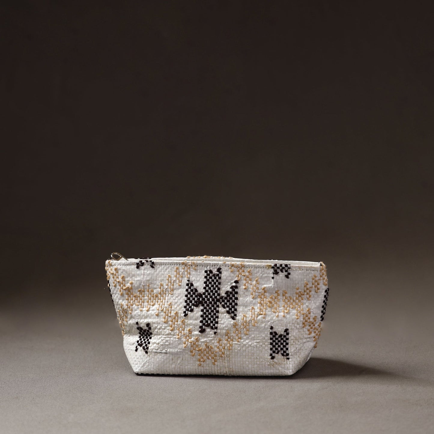  Taat Wool Thread Hand Embroidered Upcycled Pouch 