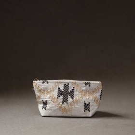  Taat Wool Thread Hand Embroidered Upcycled Pouch 