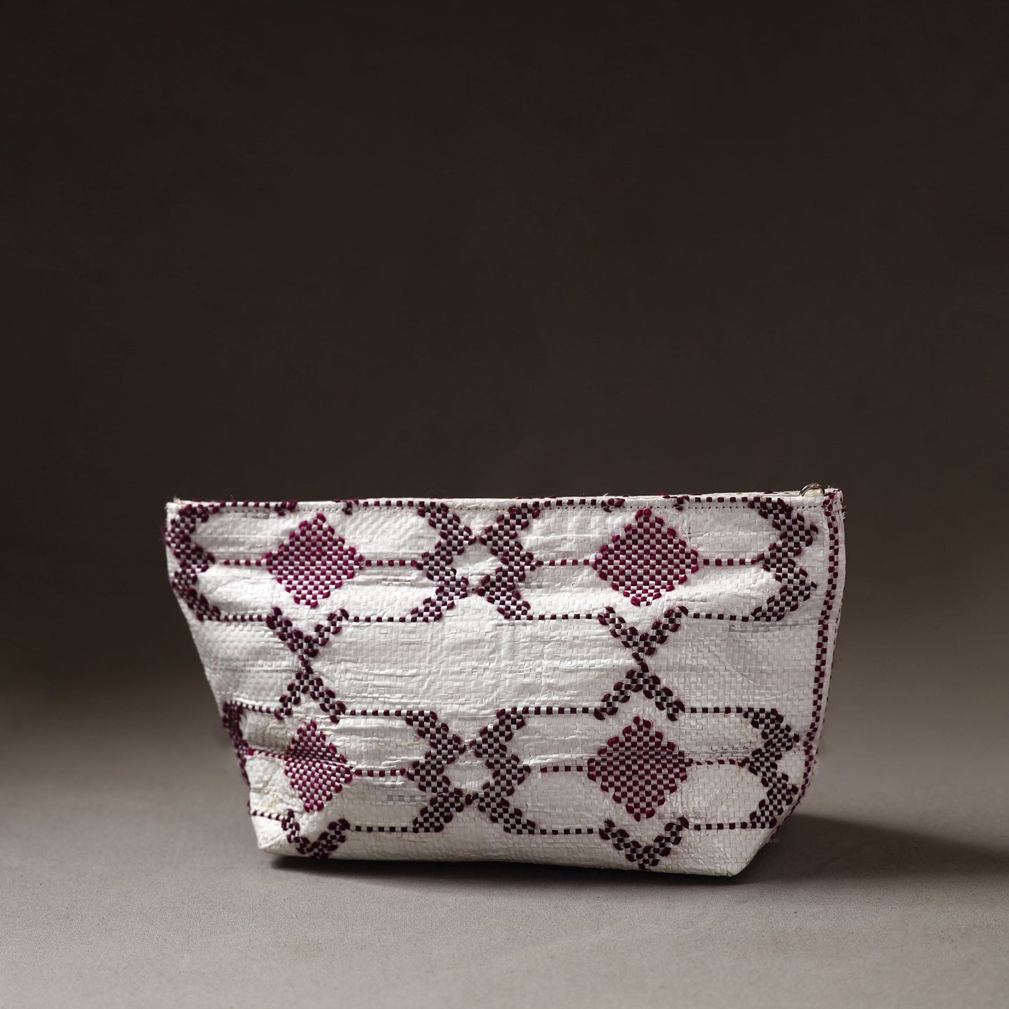  Taat Wool Thread Hand Embroidered Upcycled Pouch 