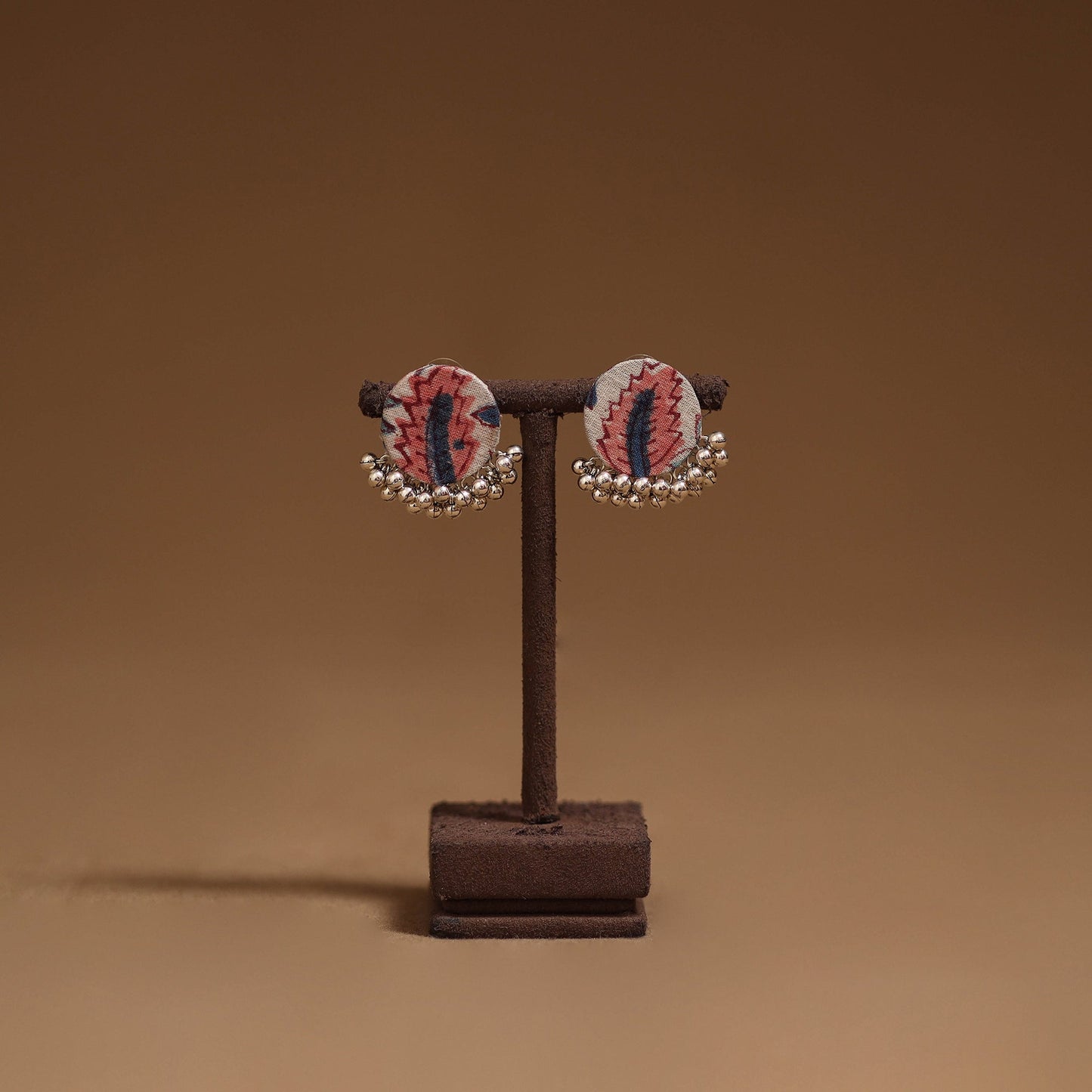 Taniya ghungroo work fabart handmade earrings - handcrafted