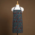 Teal Blue - Bagru Block Print Cotton Apron with Pocket 22