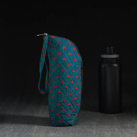 Blue Handmade Cotton 1L Water Bottle Cover