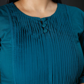 Buy Plain Cotton Pintuck Long Kurta Online at iTokri.com