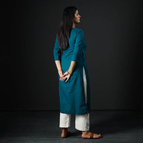 Buy Plain Cotton Pintuck Long Kurta Online at iTokri.com