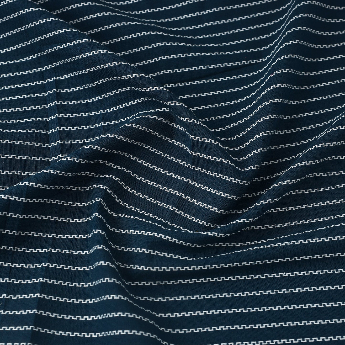  Teal Blue Prewashed Cotton Jacquard Fabric