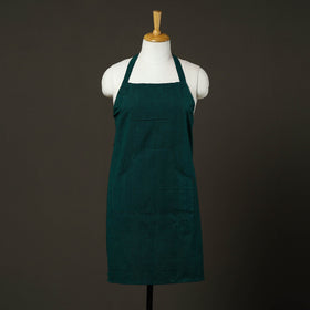 Teal green - jhiri handloom cotton apron with pocket 43