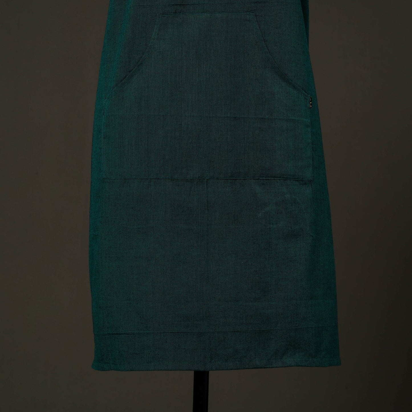 Teal green - jhiri handloom cotton apron with pocket 43