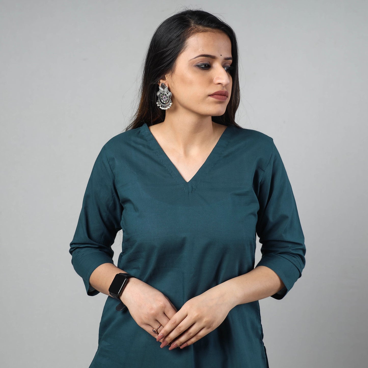  Plain Cotton Long Kurta 