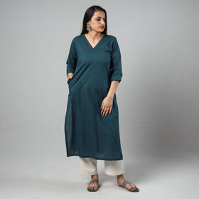  Plain Cotton Long Kurta 