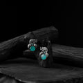 Teal green - saanjh bela elephant & leaves oxidised