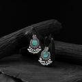 Teal green - saanjh bela mayura oxidised earrings