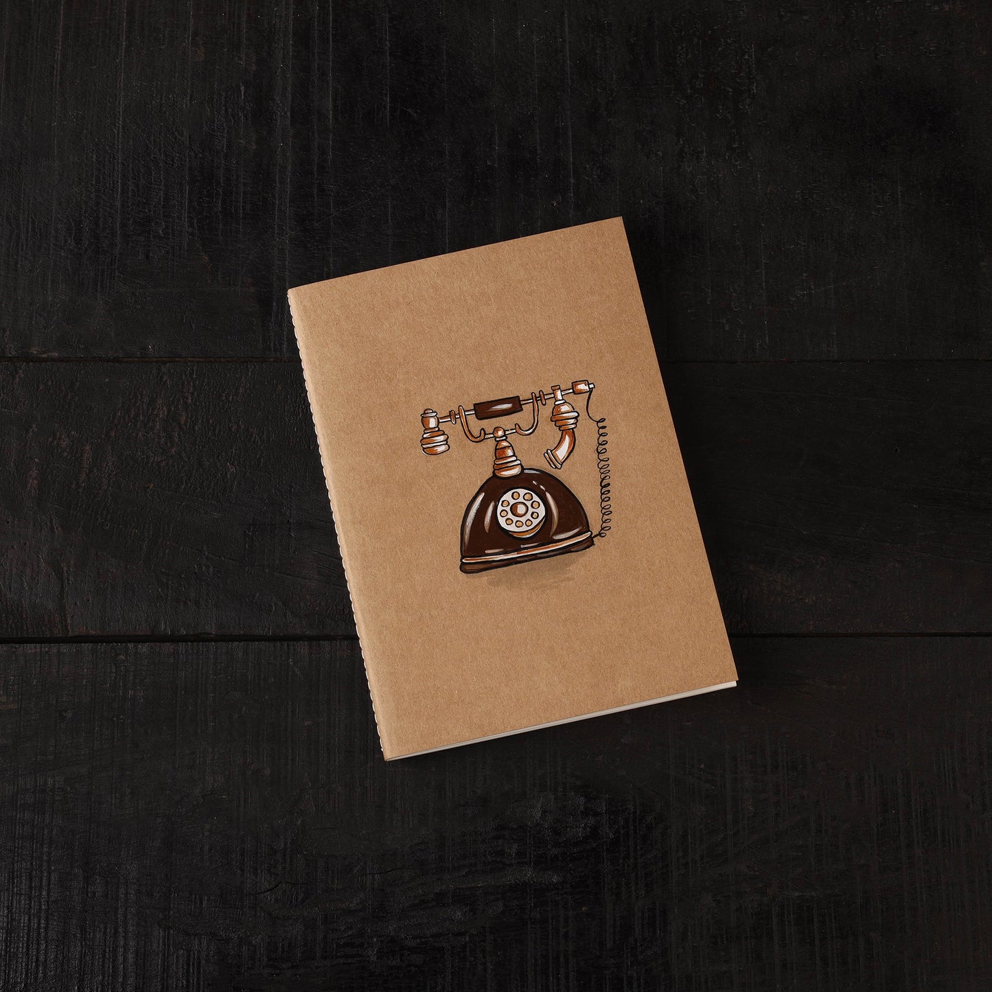 Telephone handpainted handmade paper diaries (set of 3) 02