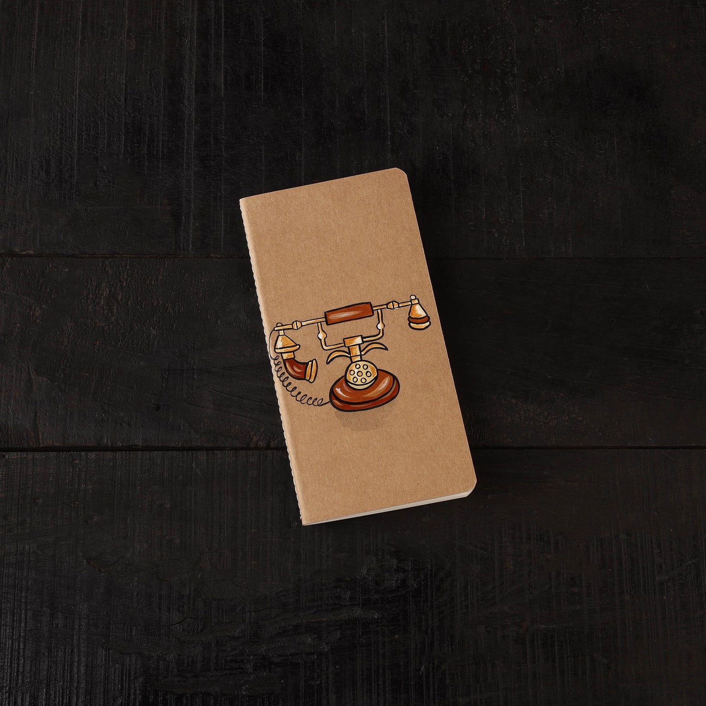 Telephone handpainted handmade paper diaries (set of 3) 07