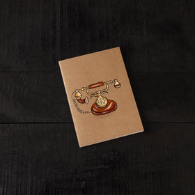 Telephone handpainted handmade paper diaries (set of 3) 07
