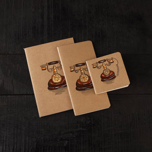 Telephone handpainted handmade paper diaries (set of 3) 23