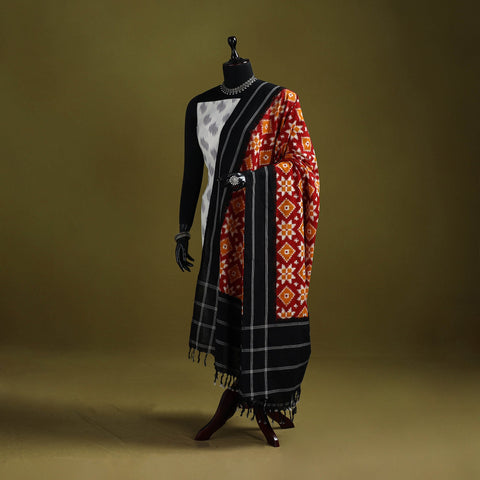 Telia rumal handloom cotton pochampally double ikat dupatta