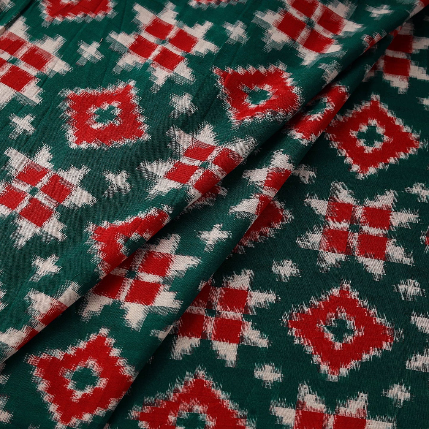 Telia rumal handloom cotton pochampally double ikat fabric