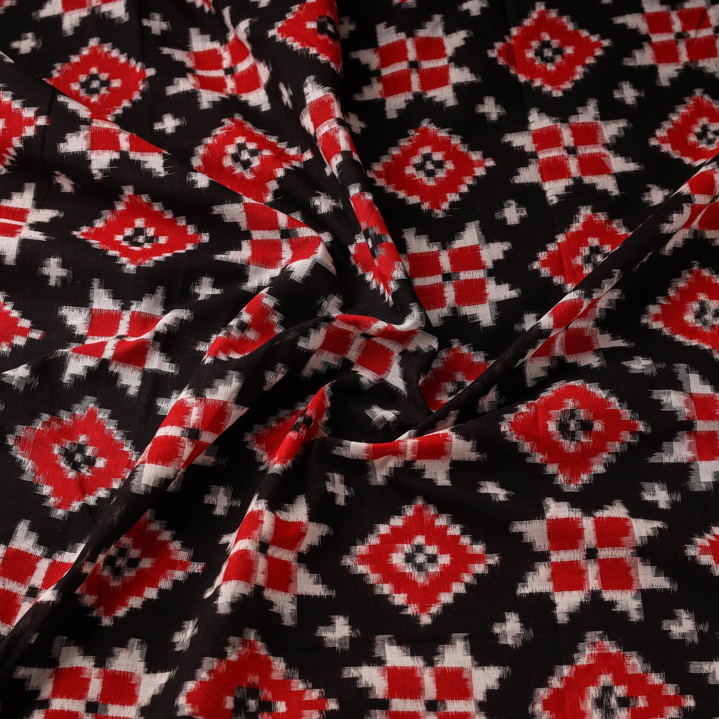 Telia rumal handloom cotton pochampally double ikat fabric