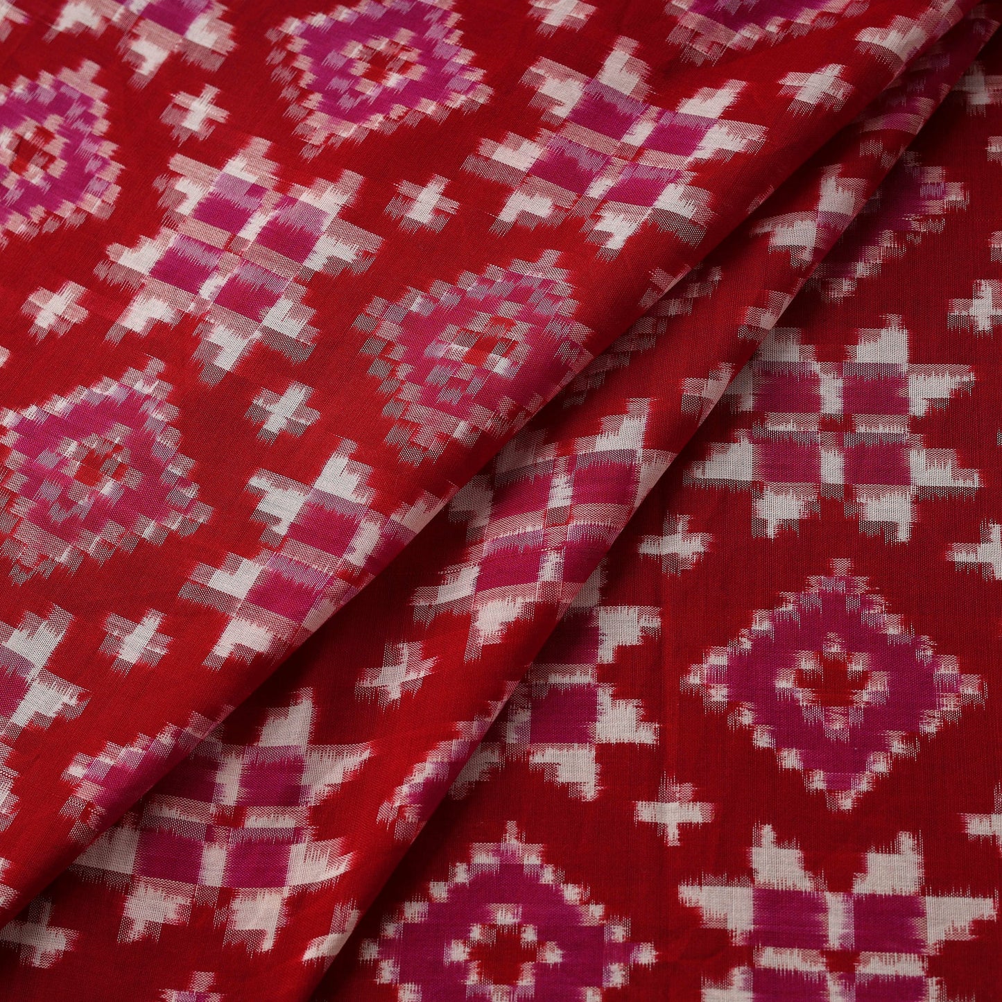 Telia rumal handloom cotton pochampally double ikat fabric