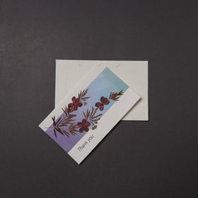 Thank You - Flower Art Handmade Paper Greeting Card 