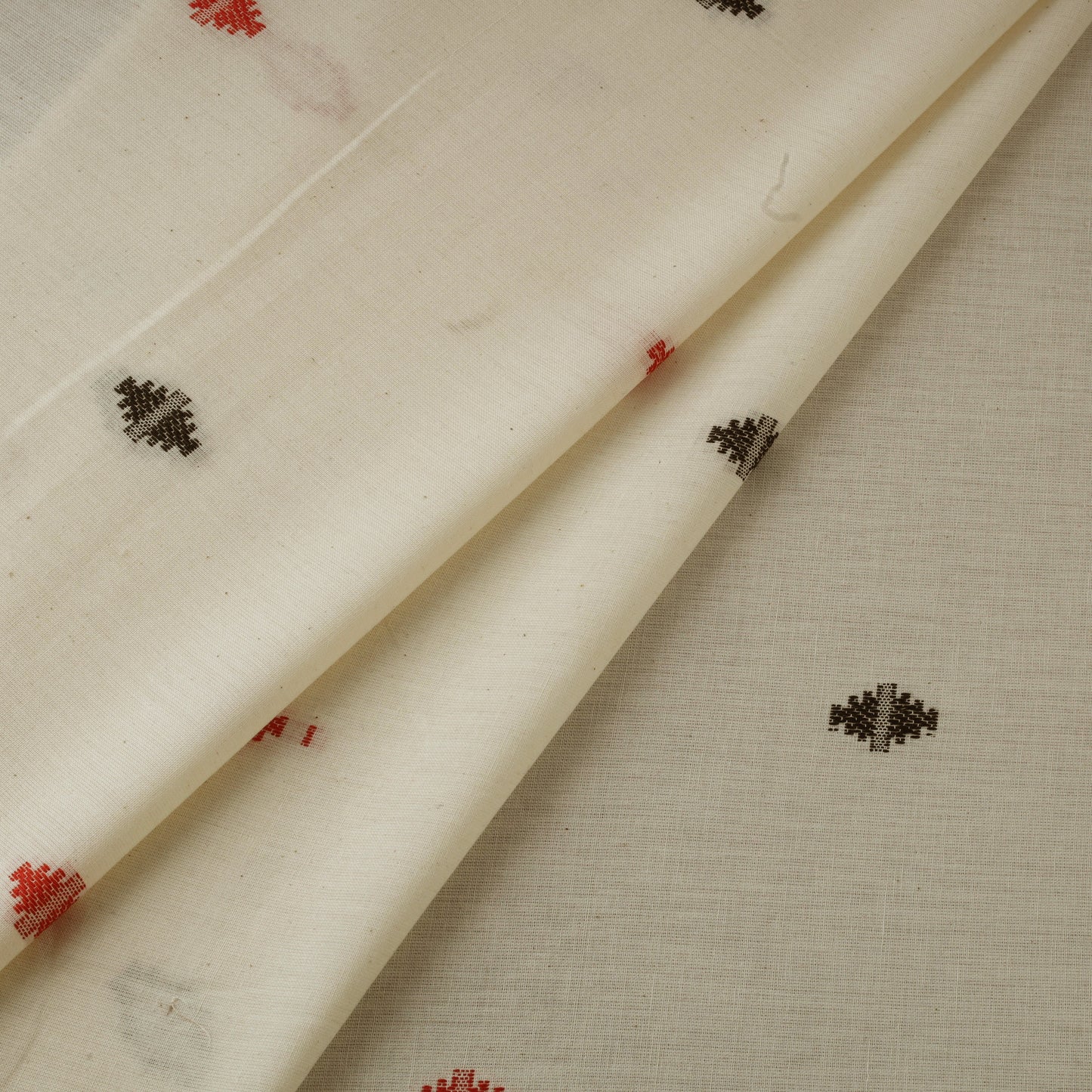 Thread buti cotton fabric with jamdani border 06