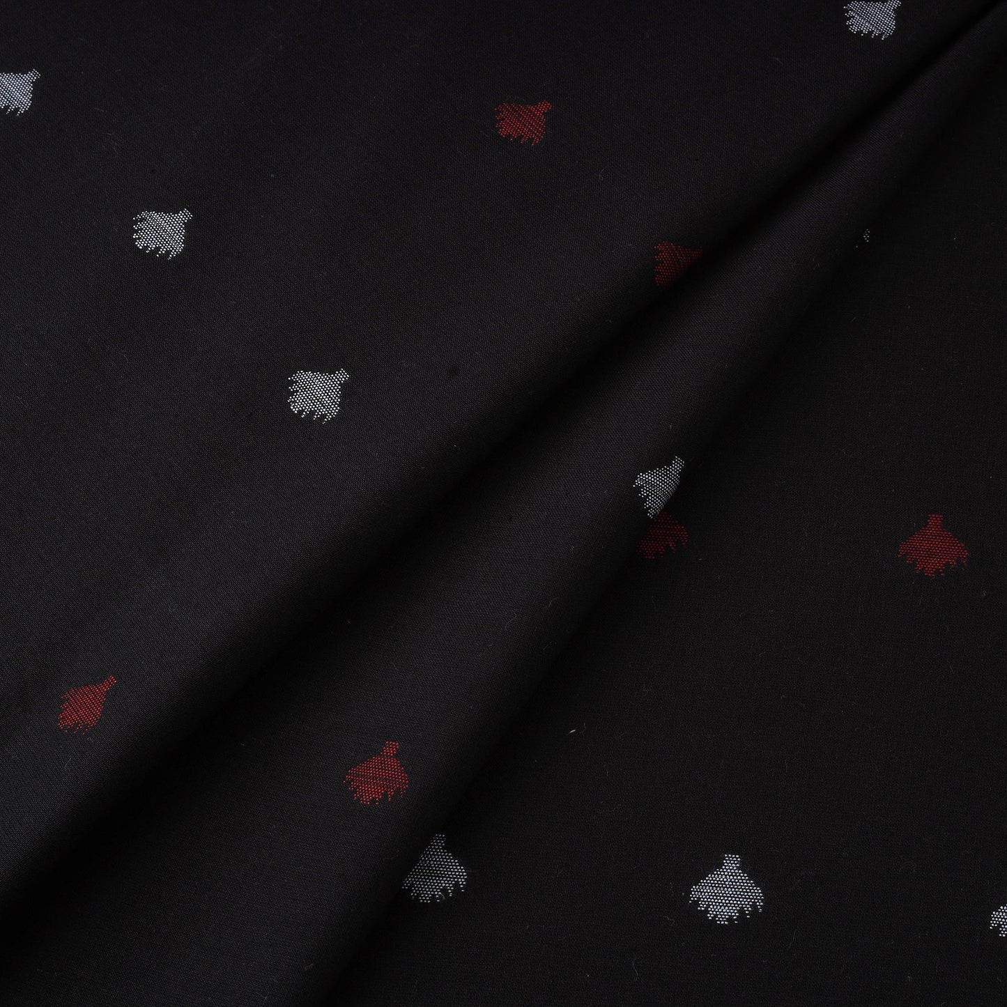 Thread buti cotton fabric with jamdani border 07