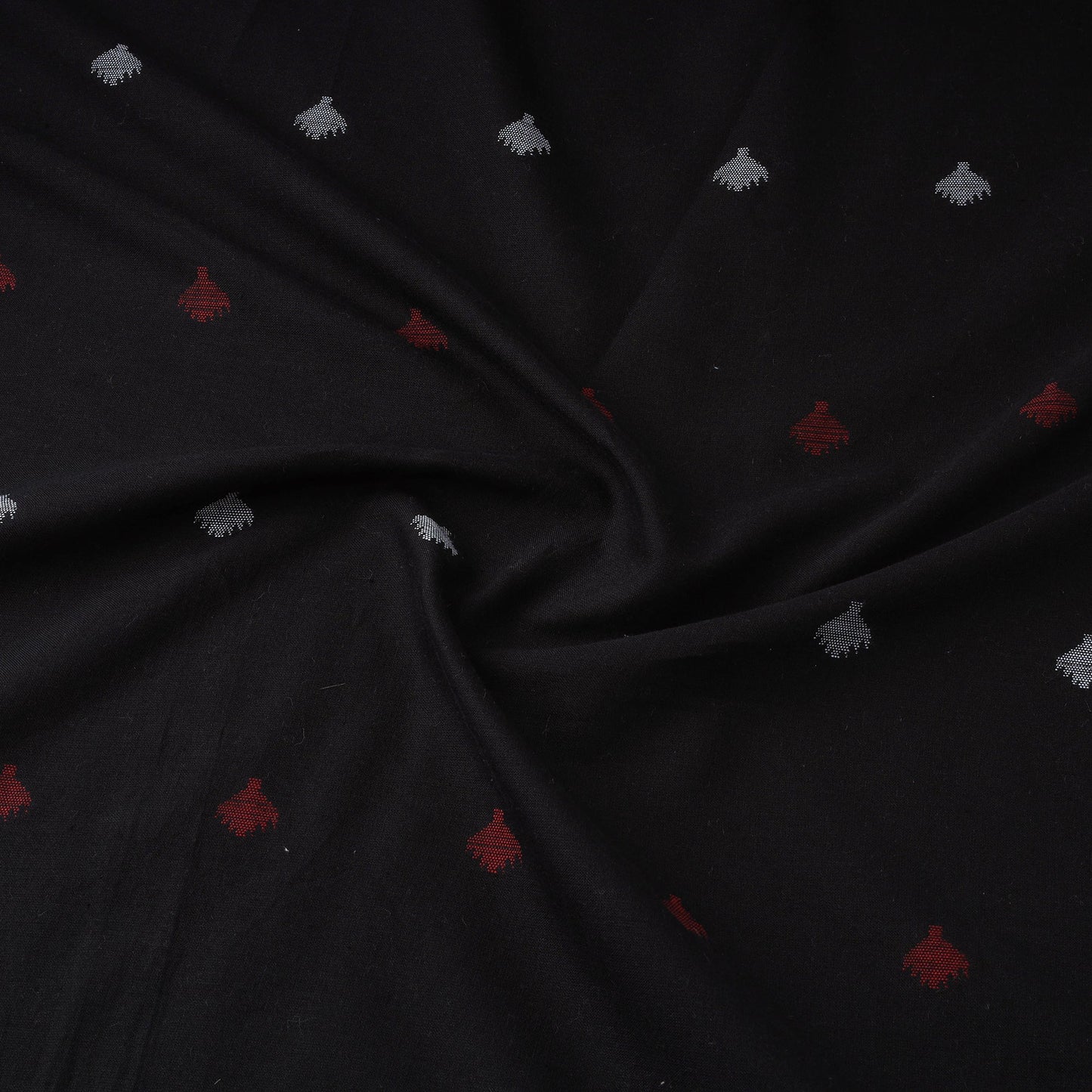 Thread buti cotton fabric with jamdani border 07