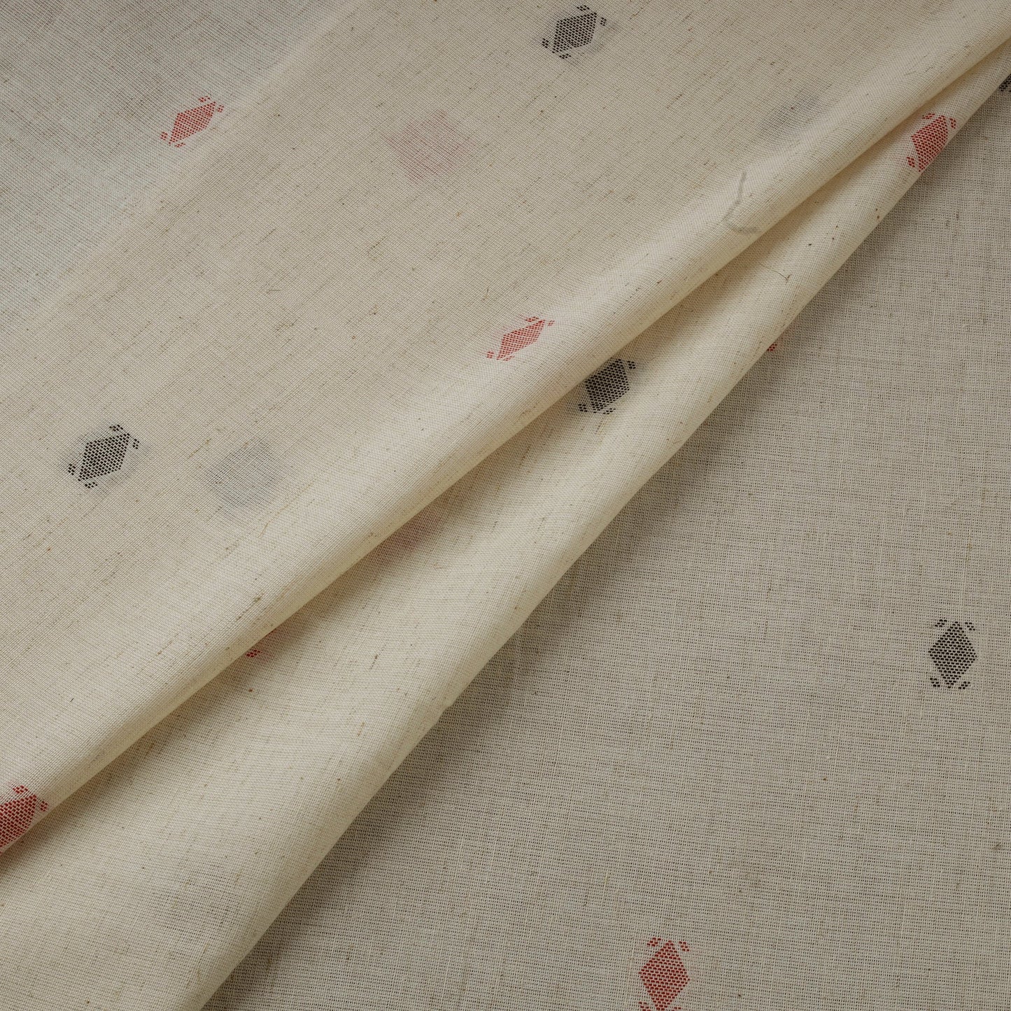 Thread buti cotton fabric with jamdani border 09