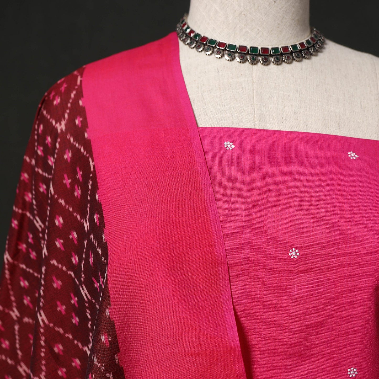 Thread buti cotton plain 2pc unstitched dress material