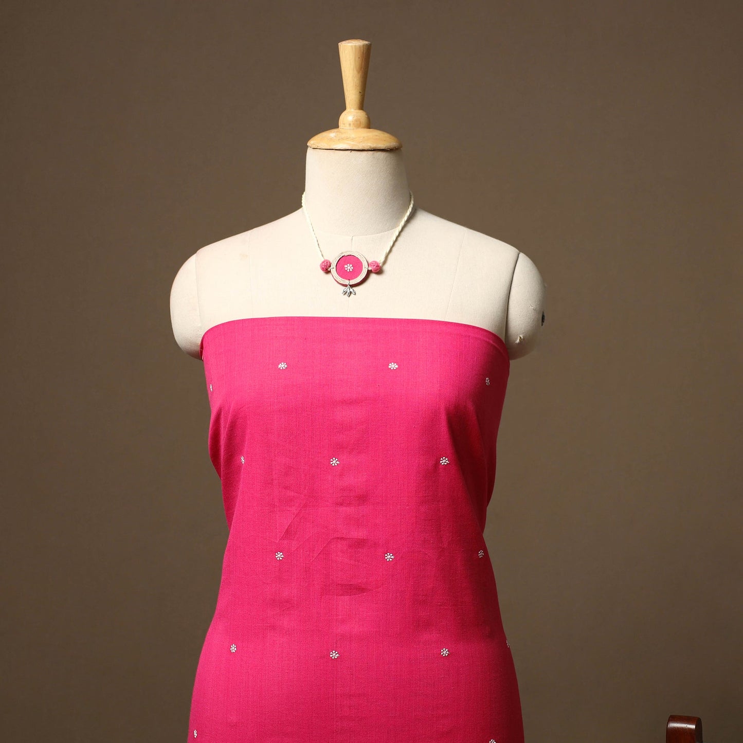 Thread buti plain cotton 2pc unstitched dress material