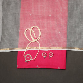 Thread buti plain cotton 2pc unstitched dress material