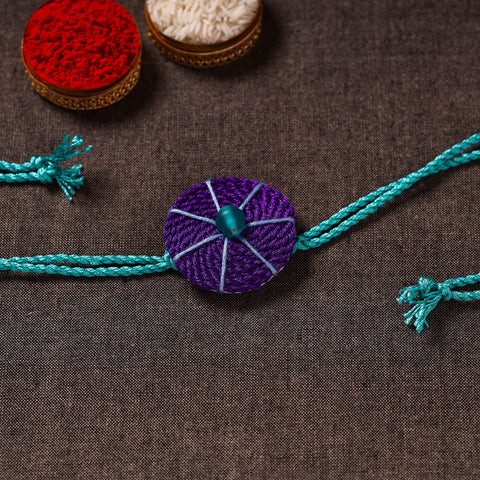  Thread Flower - Handmade Blue Mango Rakhi 
