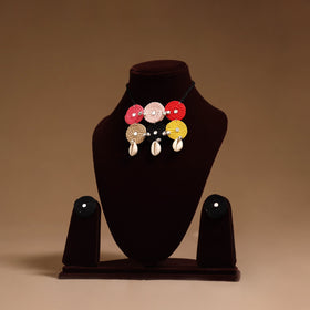 Thread ghungroo & mirror work necklace set 07 - handcrafted