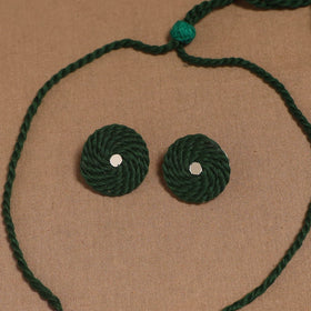 Thread ghungroo & mirror work necklace set 09 - handcrafted